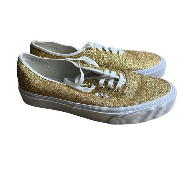 Vans Other - Vans Unisex Size Mens 8/Womens 9.5  Gold Glitter Sneakers  Sku 2193